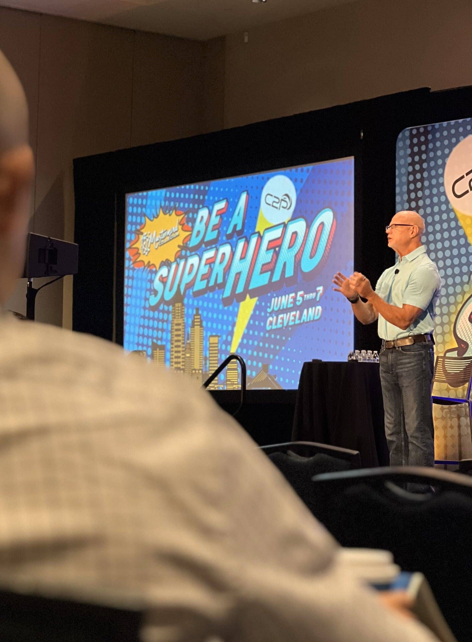 Jim “The Rookie” Morris speaking at C2P’s Mastermind Collegium in Cleveland, OH