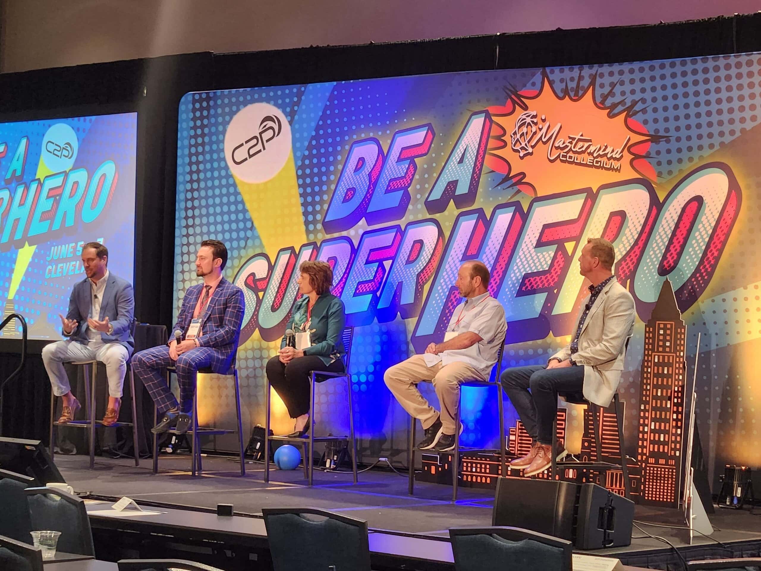 From left, Dave Alison, Bryan Bibbo, Jeannette Bajalia, John Del Greco, and SuperAdvisor panel moderator Jason L Smith